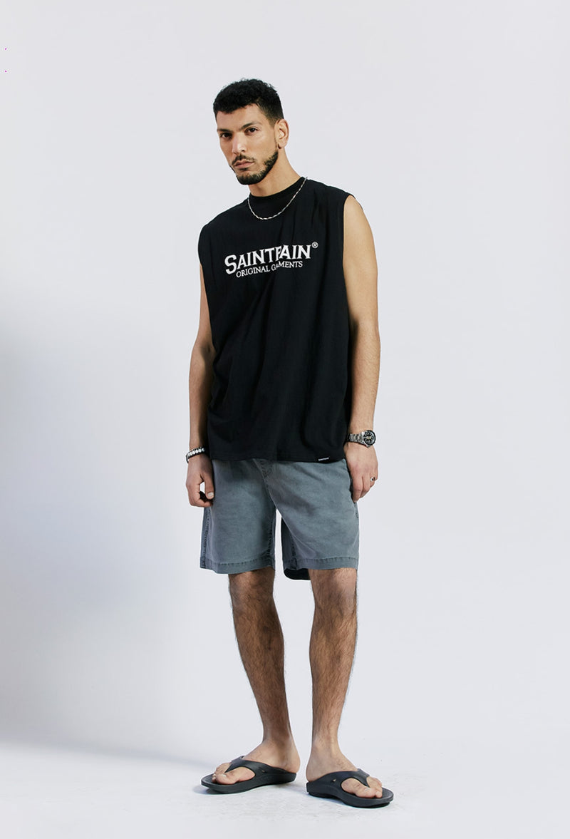 セイントペイン(SAINTPAIN) SP COTTON WASHING SHORTS-CHARCOAL
