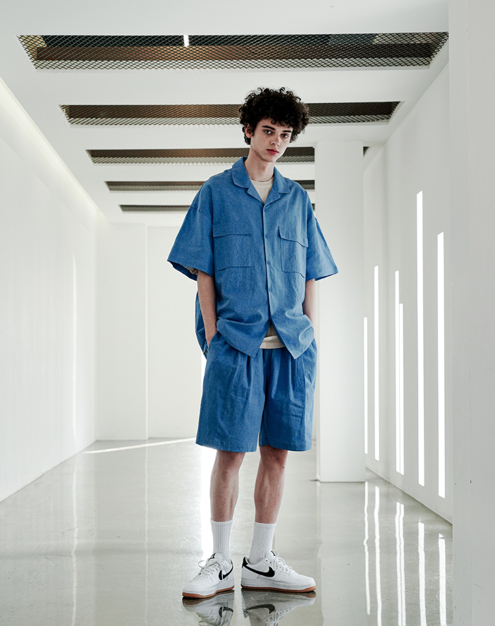 EZKATON (エズカートン)　EZ Miracle Short Sleeve Shirt Blue STSS6590