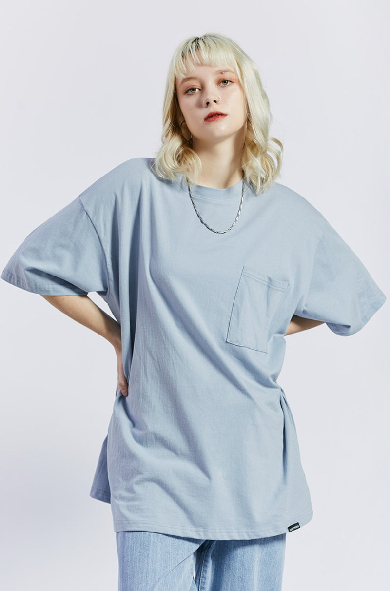 セイントペイン(SAINTPAIN) SP OVER FIT BASIC POCKET T SHIRTS-SKY BLUE