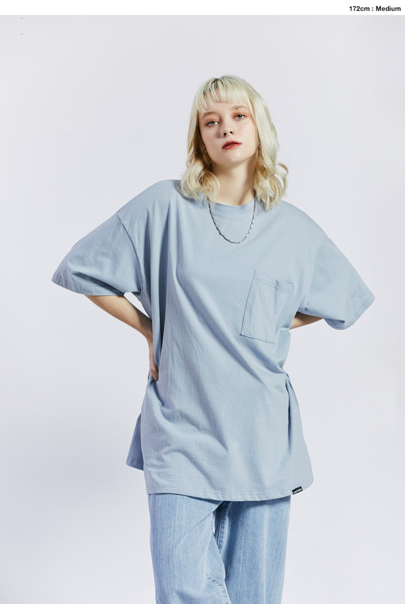 セイントペイン(SAINTPAIN) SP OVER FIT BASIC POCKET T SHIRTS-SKY BLUE