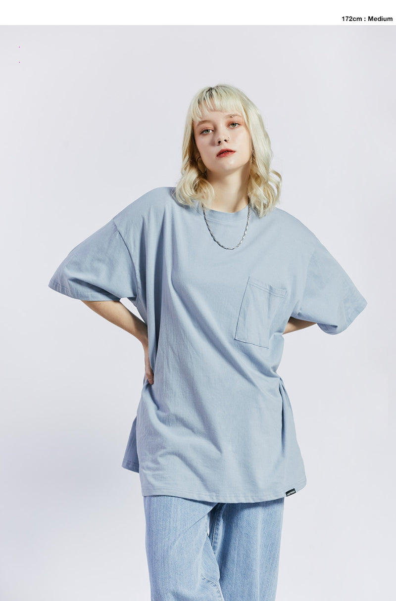 セイントペイン(SAINTPAIN) SP OVER FIT BASIC POCKET T SHIRTS-SKY BLUE