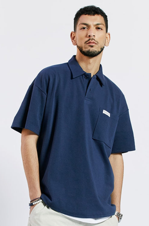 セイントペイン(SAINTPAIN) SP OVER FIT PK SHIRTS-NAVY