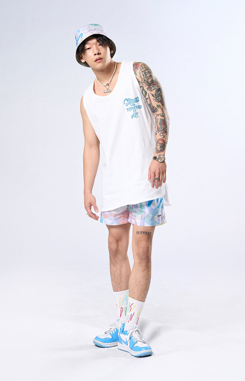 STIGMA(スティグマ) 22 PAINTING SHORTS WHITE MULTI
