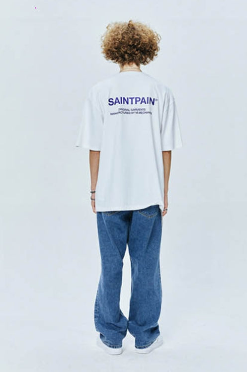 セイントペイン(SAINTPAIN) SP VARIATION LOGO T SHIRTS-WHITE BLUE