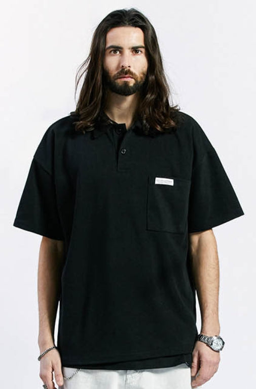 セイントペイン(SAINTPAIN) SP OVER FIT PK SHIRTS-BLACK
