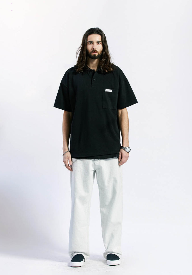 セイントペイン(SAINTPAIN) SP OVER FIT PK SHIRTS-BLACK