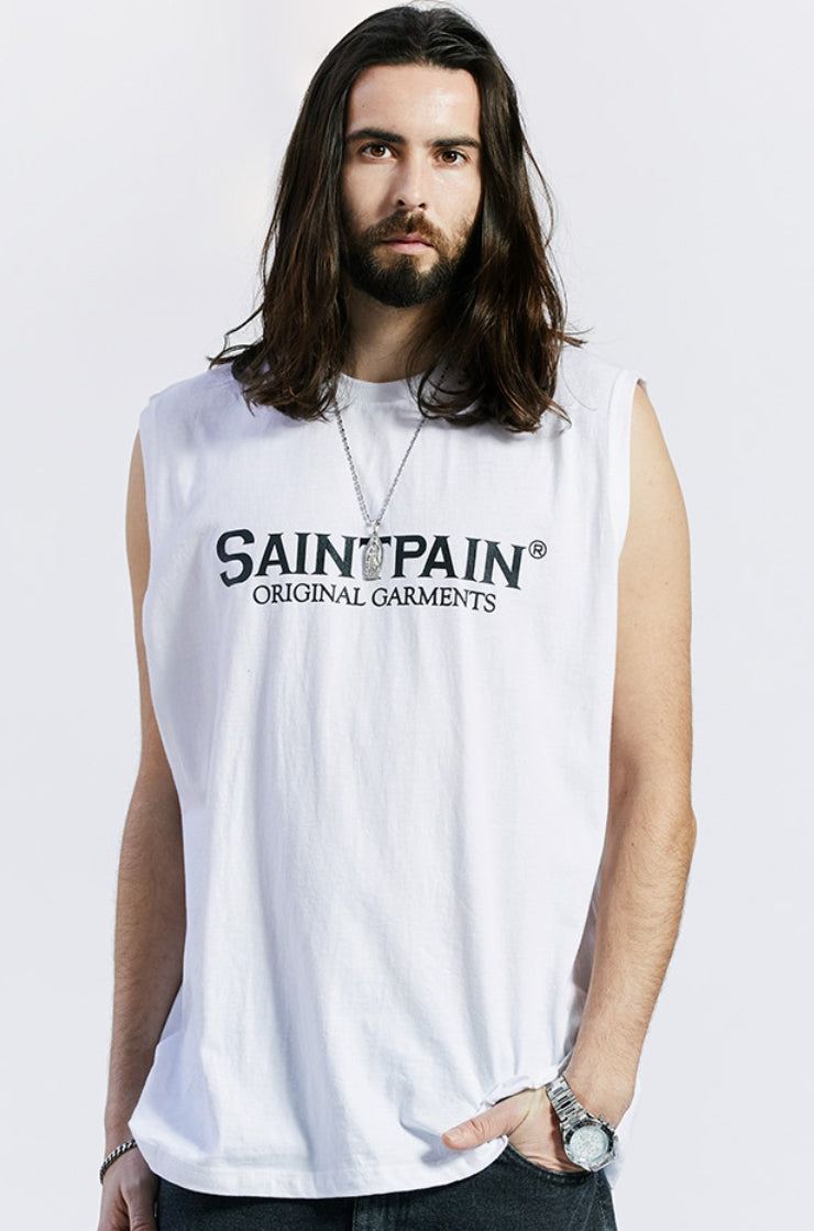 セイントペイン(SAINTPAIN) SP ORIGINAL LOGO SLEEVELESS-WHITE