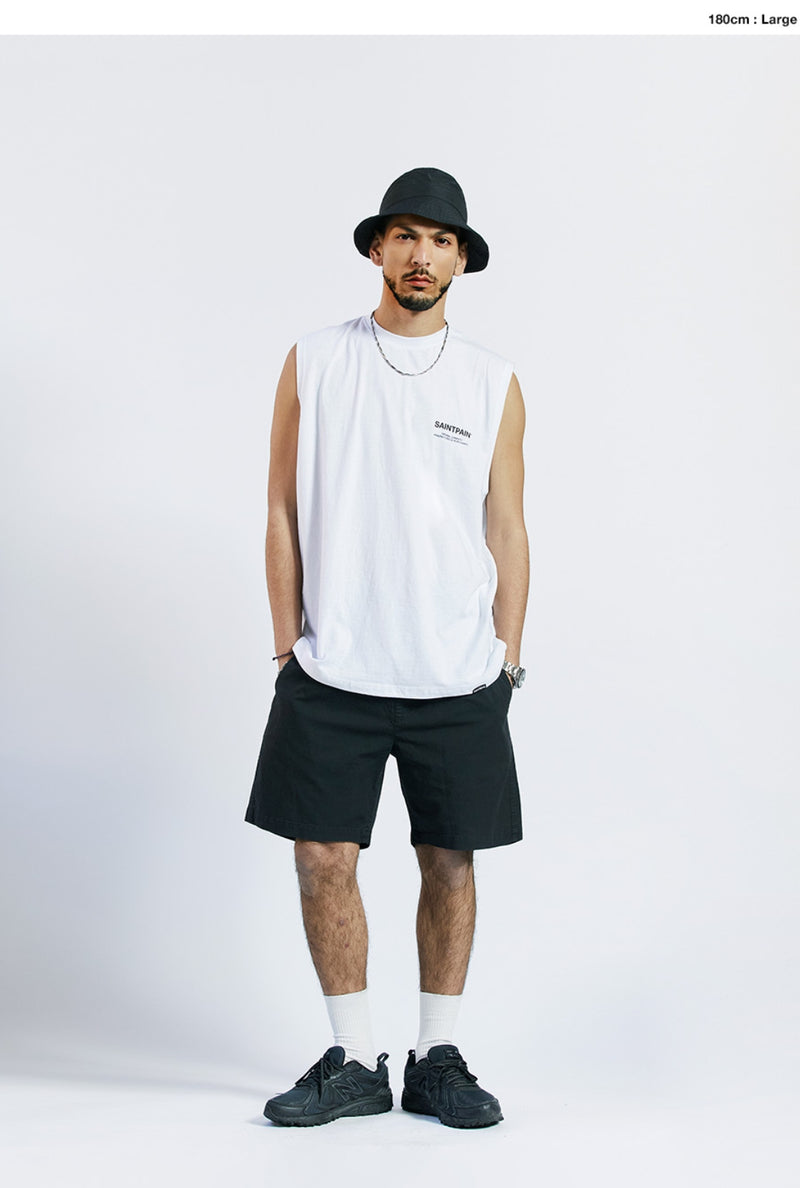 セイントペイン(SAINTPAIN) SP VRTN LOGO SLEEVELESS-WHITE