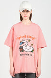 アクメドラビ(acme' de la vie) FISH SWAN SHORT SLEEVE T-SHIRT PINK