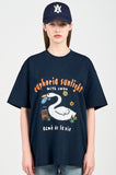 アクメドラビ(acme' de la vie) FISH SWAN SHORT SLEEVE T-SHIRT NAVY