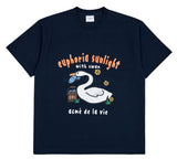 アクメドラビ(acme' de la vie) FISH SWAN SHORT SLEEVE T-SHIRT NAVY