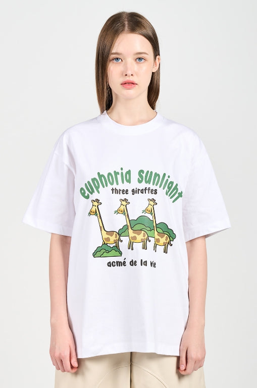 アクメドラビ(acme' de la vie) EUPHORIA GIRAFFE SHORT SLEEVE T-SHIRT WHITE