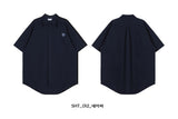 VARZAR(バザール) Heart Logo Set Up Over Fit Half Work Shirts (2color)