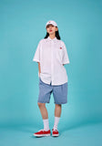 VARZAR(バザール) Heart Logo Oxford Over Fit Half Shirts (3color)