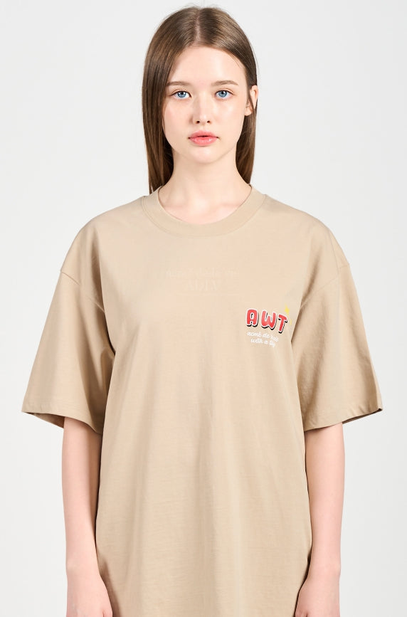 アクメドラビ(acme' de la vie) MOUNTAIN TIGER SHORT SLEEVE T-SHIRT BEIGE