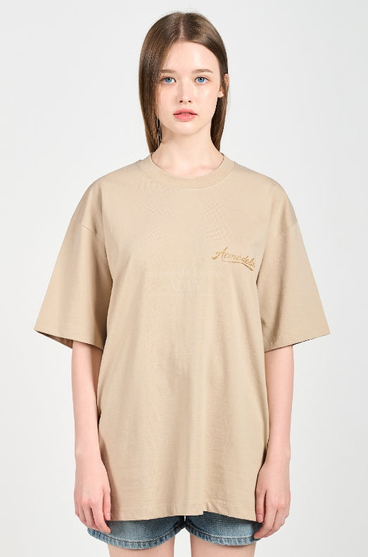 アクメドラビ(acme' de la vie) PEARL PRINTING LOGO SHORT SLEEVE T-SHIRT BEIGE