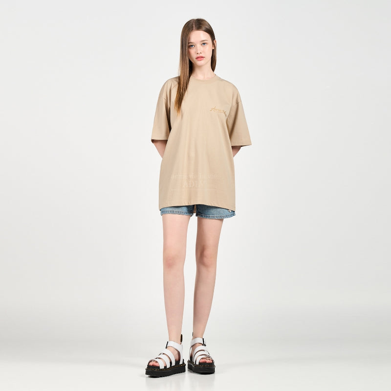 アクメドラビ(acme' de la vie) PEARL PRINTING LOGO SHORT SLEEVE T-SHIRT BEIGE