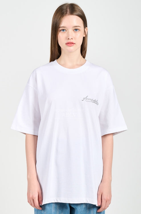 アクメドラビ(acme' de la vie) PEARL PRINTING LOGO SHORT SLEEVE T-SHIRT WHITE