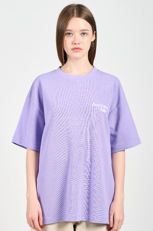 アクメドラビ(acme' de la vie) ROUNDING LOGO WAFFLE SHORT SLEEVE T-SHIRT LIGHT PURPLE
