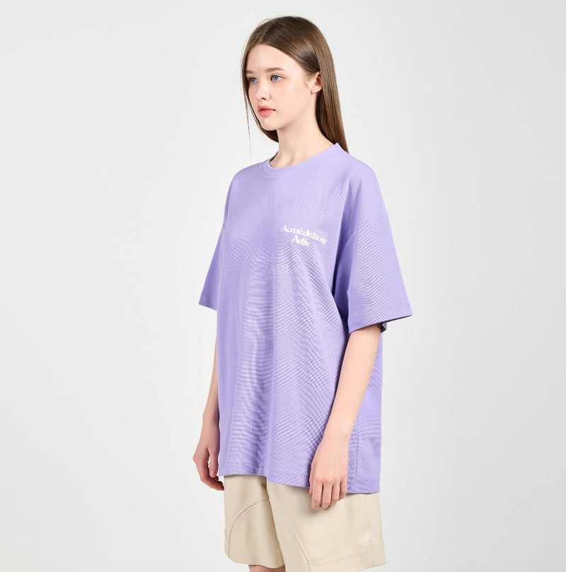 アクメドラビ(acme' de la vie) ROUNDING LOGO WAFFLE SHORT SLEEVE T-SHIRT LIGHT PURPLE