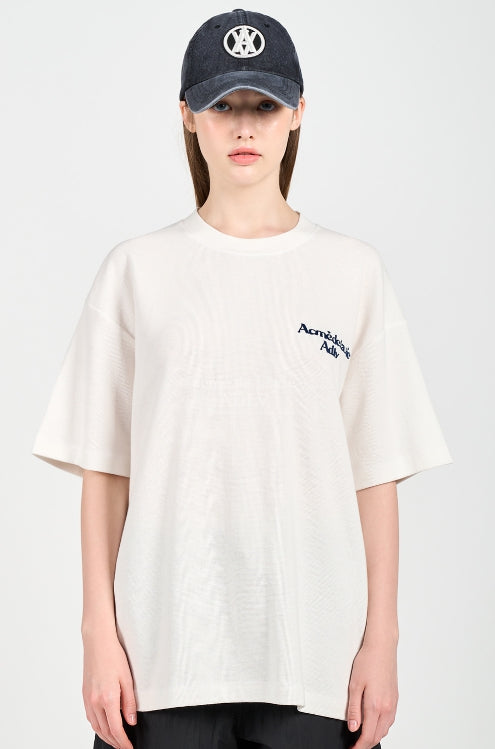 アクメドラビ(acme' de la vie) ROUNDING LOGO WAFFLE SHORT SLEEVE T-SHIRT WHITE