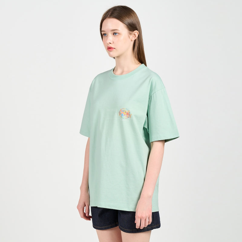 アクメドラビ(acme' de la vie) GRADATION CRAYON LOGO SHORT SLEEVE T-SHIRT MINT