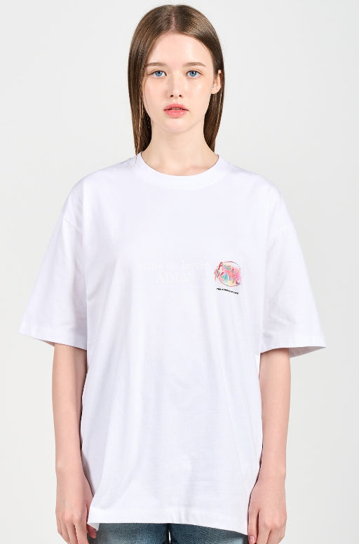 アクメドラビ(acme' de la vie) GRADATION CRAYON LOGO SHORT SLEEVE T-SHIRT WHITE