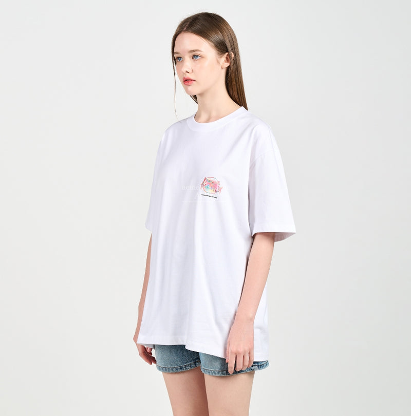 アクメドラビ(acme' de la vie) GRADATION CRAYON LOGO SHORT SLEEVE T-SHIRT WHITE