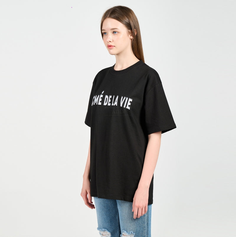 アクメドラビ(acme' de la vie) 3D CHROME LOGO SHORT SLEEVE T-SHIRT BLACK