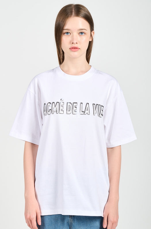 アクメドラビ(acme' de la vie) 3D CHROME LOGO SHORT SLEEVE T-SHIRT WHITE