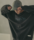 EZKATON (エズカートン)　Satin Logo Sweatshirt Deep Gray JJMT6612