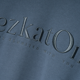 EZKATON (エズカートン)　Satin Logo Sweatshirt Blue Gray JJMT6612