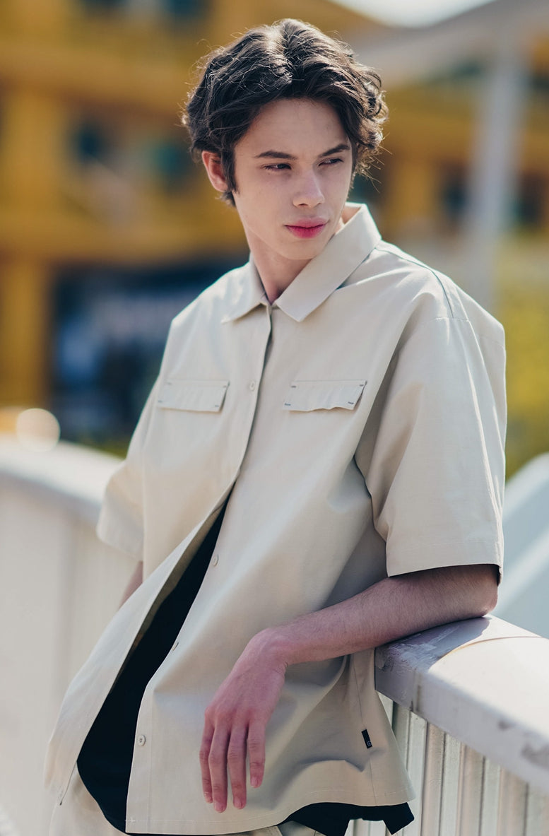 UNDERBASE(アンダーベース) It Two-Pocket Short-Sleeved Shirt Ivory ISSS9087