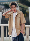 UNDERBASE(アンダーベース) It's two-pocket short-sleeved shirt Beige ISSS9087