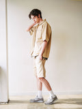 UNDERBASE(アンダーベース) It's two-pocket short-sleeved shirt Beige ISSS9087