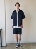 UNDERBASE(アンダーベース) It's two-pocket short-sleeved shirt Black ISSS9087