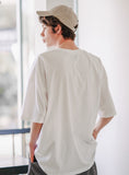 UNDERBASE(アンダーベース) Single overfit short-sleeve white ISST9052