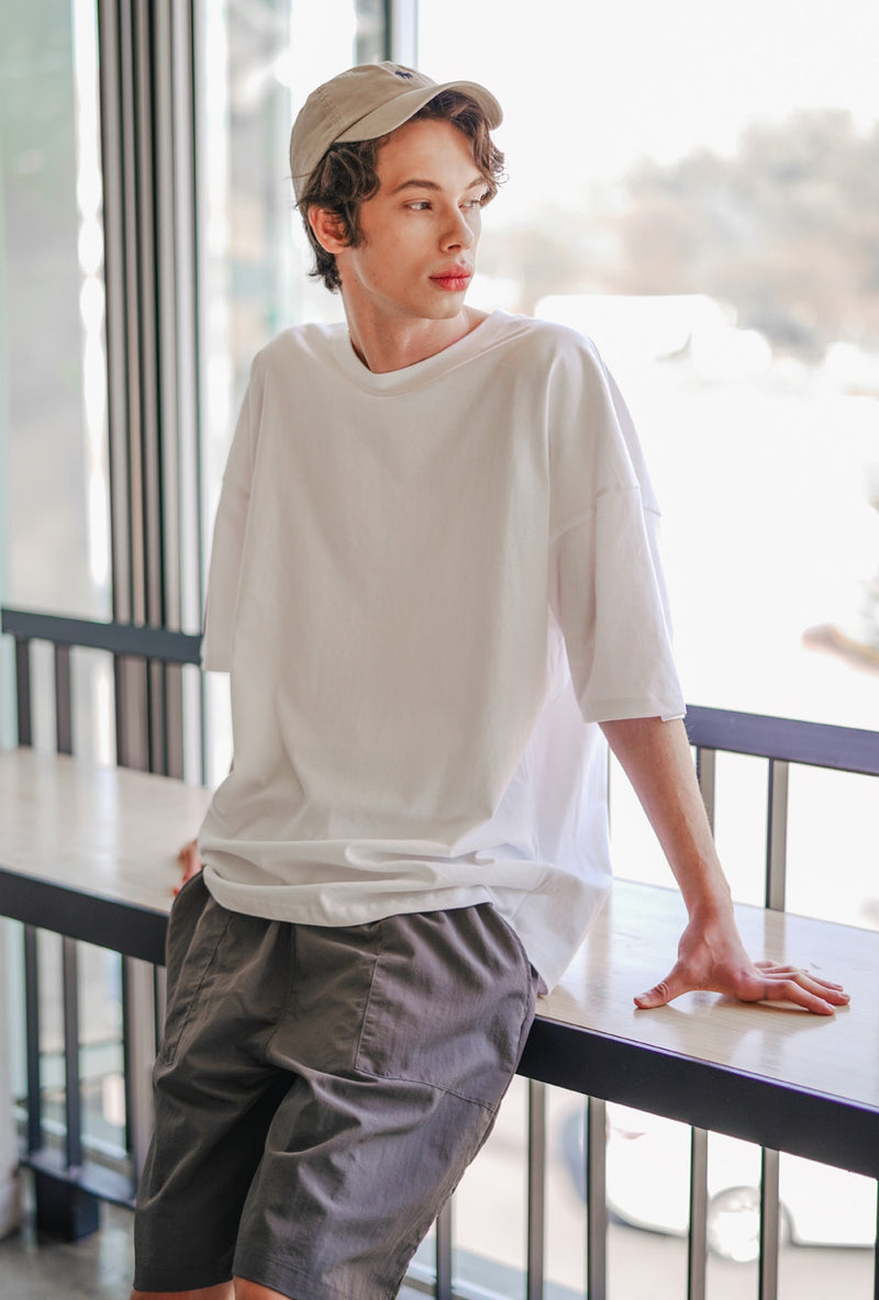 UNDERBASE(アンダーベース) Single overfit short-sleeve white ISST9052