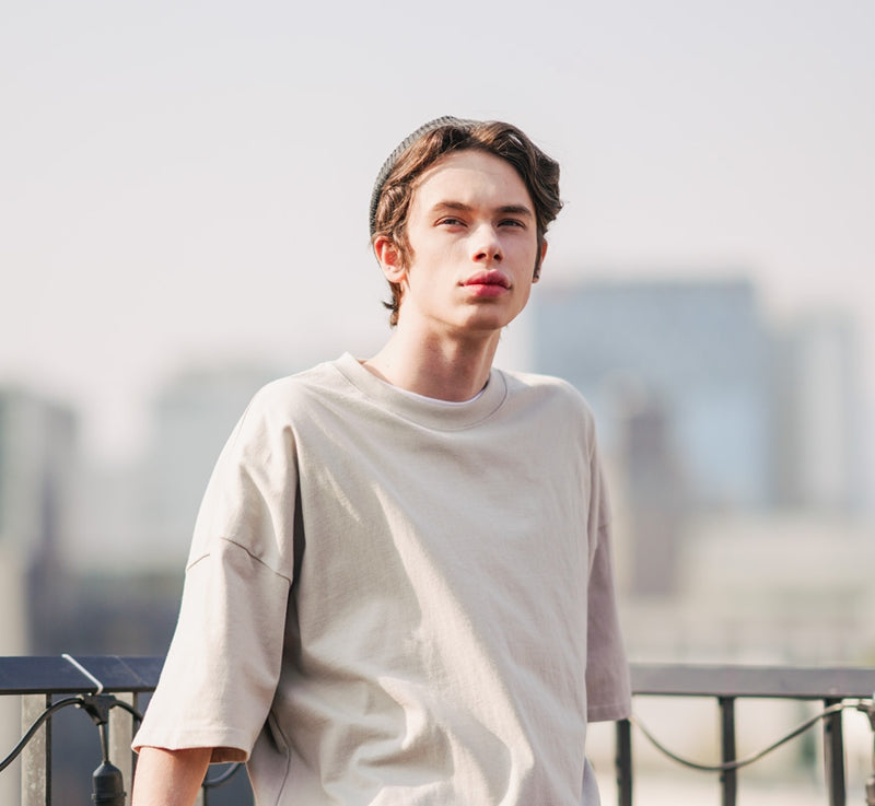 UNDERBASE(アンダーベース) Single overfit short-sleeve light gray ISST9052