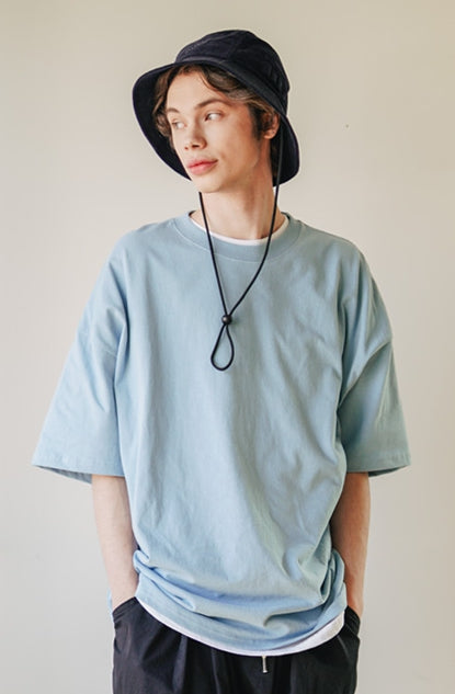 UNDERBASE(アンダーベース) Single overfit short-sleeve blue ISST9052