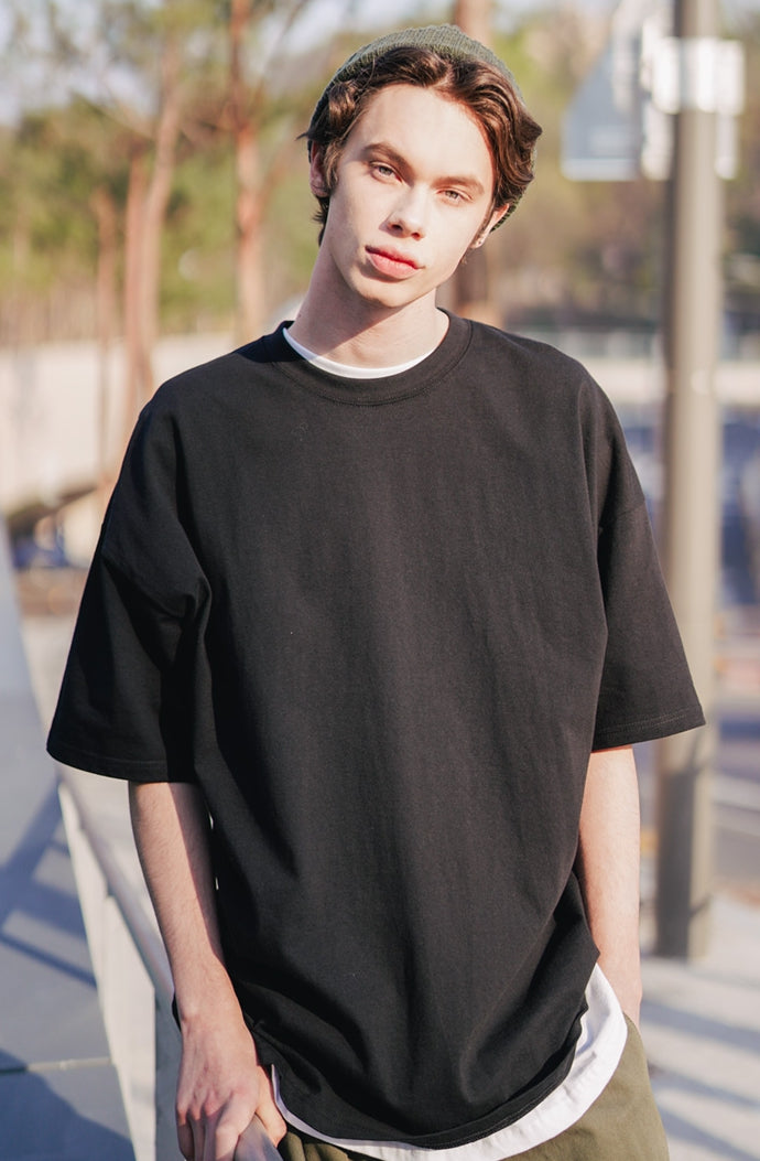 UNDERBASE(アンダーベース) Single overfit short-sleeve black ISST9052