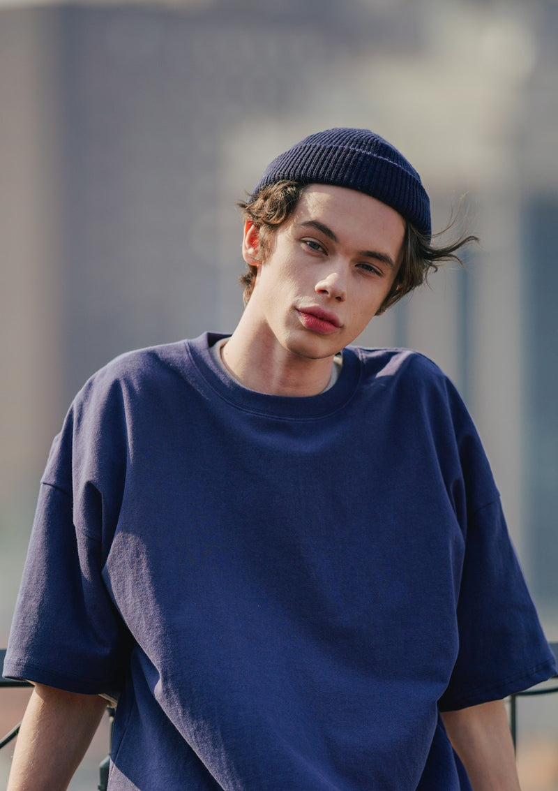 UNDERBASE(アンダーベース) Single overfit short-sleeve navy ISST9052