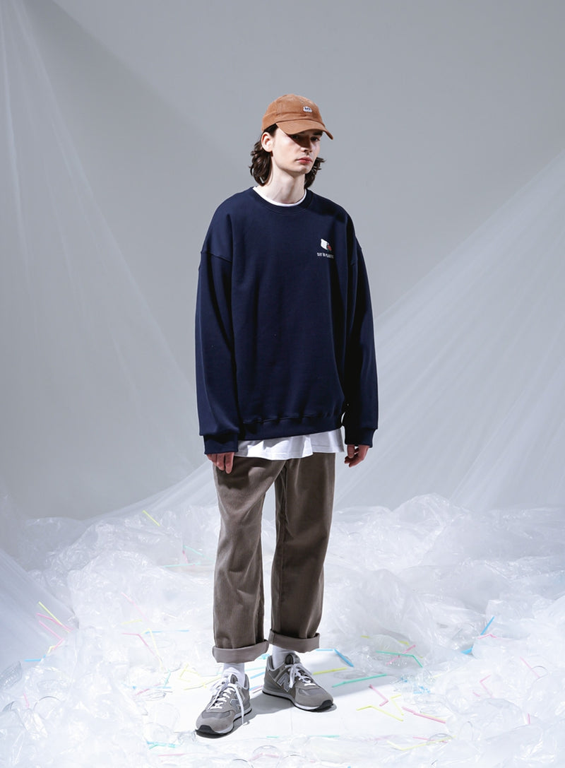UNDERBASE(アンダーベース) Save Ocean Sweatshirt Navy ISMT9091