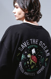 UNDERBASE(アンダーベース) Save Ocean Sweatshirt Black ISMT9091