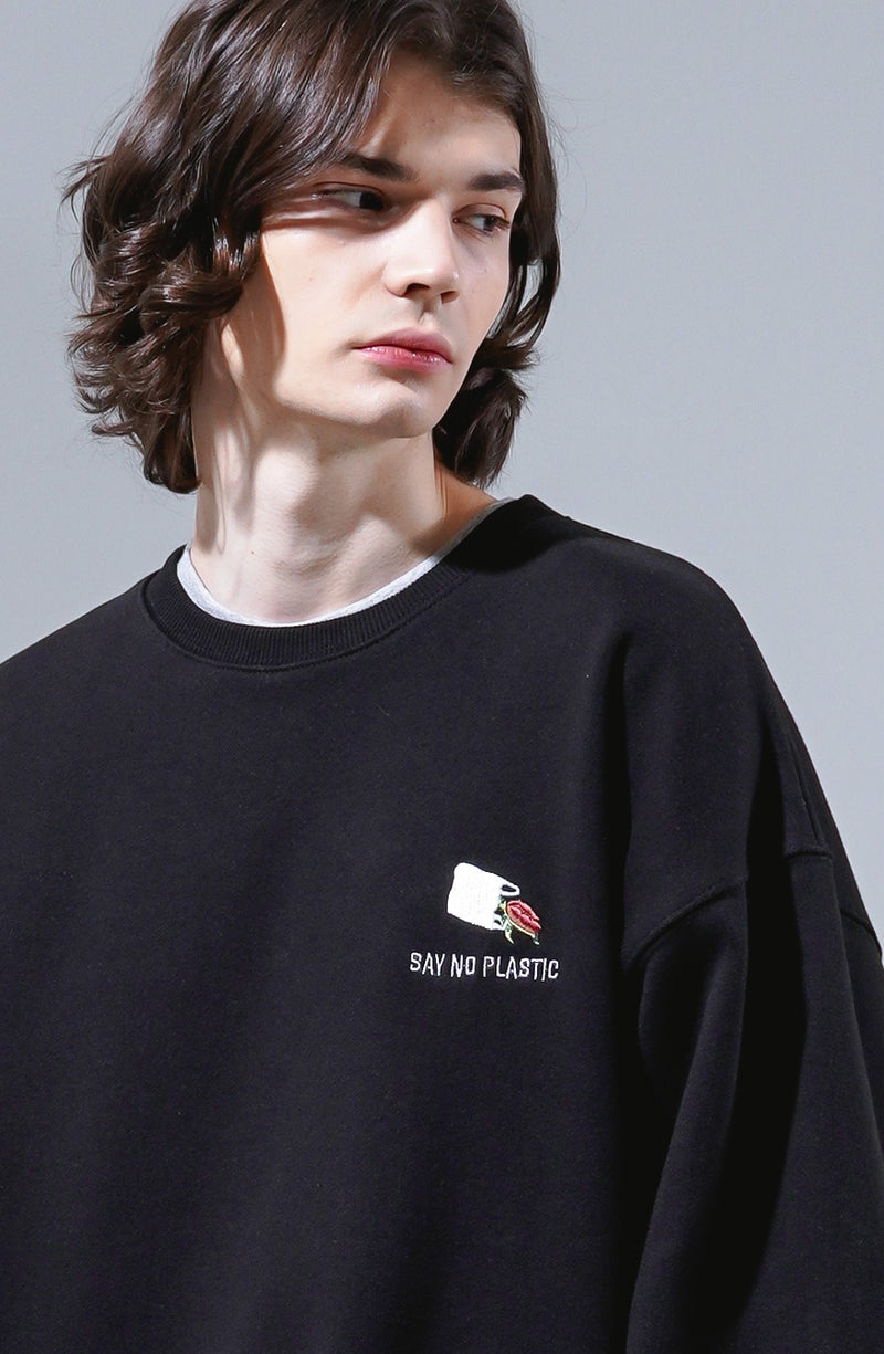 UNDERBASE(アンダーベース) Save Ocean Sweatshirt Black ISMT9091