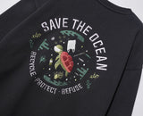 UNDERBASE(アンダーベース) Save Ocean Sweatshirt Black ISMT9091