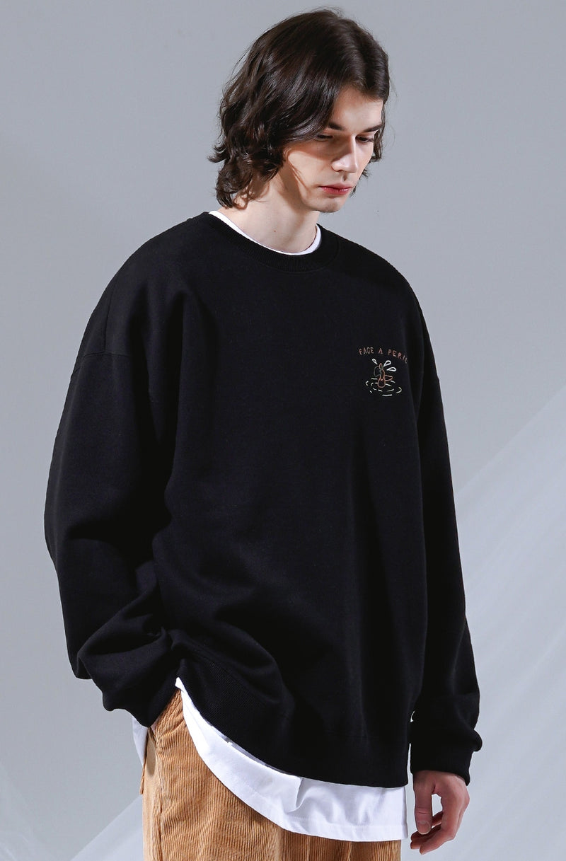 UNDERBASE(アンダーベース) Furill sweatshirt black ISMT9094
