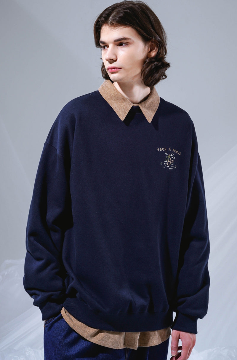 UNDERBASE(アンダーベース) Furill sweatshirt navy ISMT9094