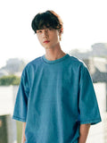 FEPL(ペプル) Line Stich Pigment half Sleeve T-shirts blue KYST1310