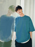 FEPL(ペプル) Line Stich Pigment half Sleeve T-shirts blue KYST1310
